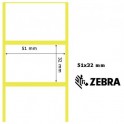 880010-031 - Etichette Zebra F.to 51x32mm Carta Vellum Adesivo Permanente D.i. 76mm - Confezione da 10 Rotoli