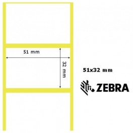 880010-031 - Etichette Zebra F.to 51x32mm Carta Vellum Adesivo Permanente D.i. 76mm - Confezione da 10 Rotoli